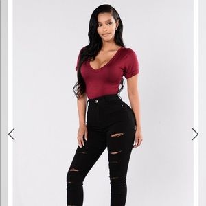 Fashion Nova Black Ripped Jeans